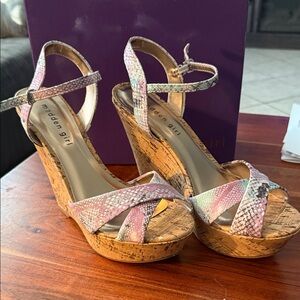 Madden Girl Multicolor Snakeskin Wedges
